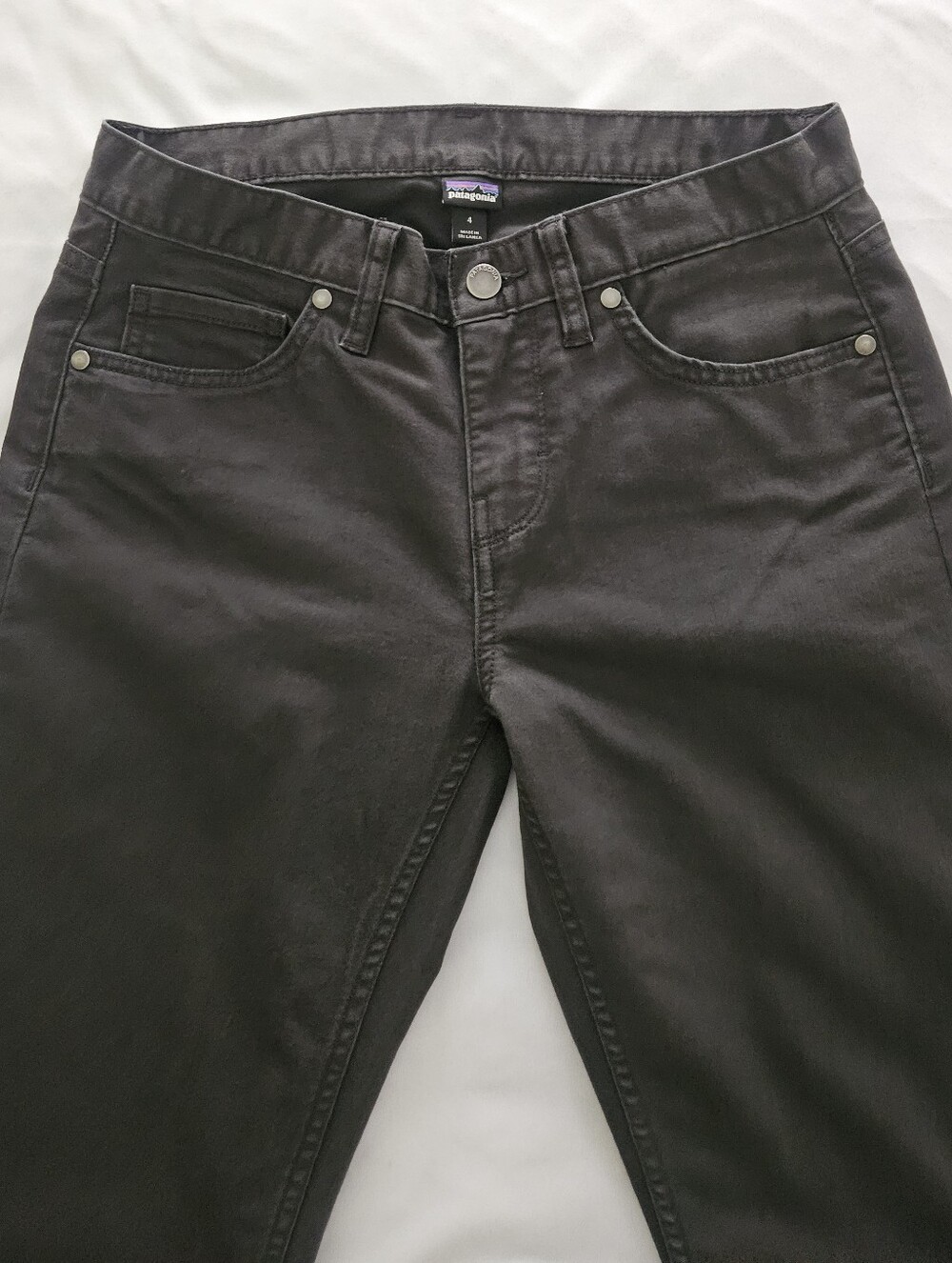 Patagonia Pinyon Pines Pants Charcoal Gray Organic Cotton Twill Size 4 - Picture 4 of 13